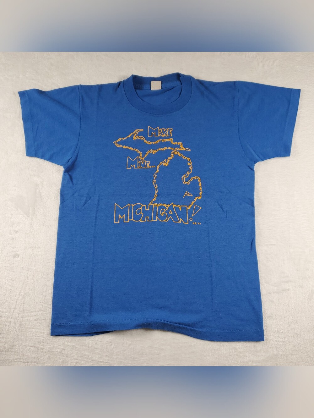 Vintage Screen Stars 87 Michigan T-Shirt Made In USA Single-Stitch Youth XL READ